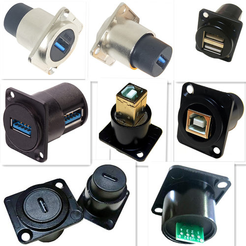 D型USB2.03.0面板固定直通母头