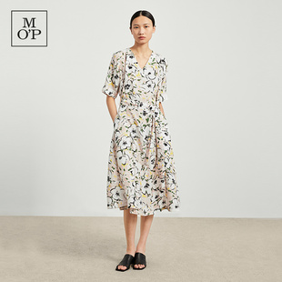 MOP Marc Polo 女士满印花纹图案收腰显瘦连衣裙子 2023春夏新品