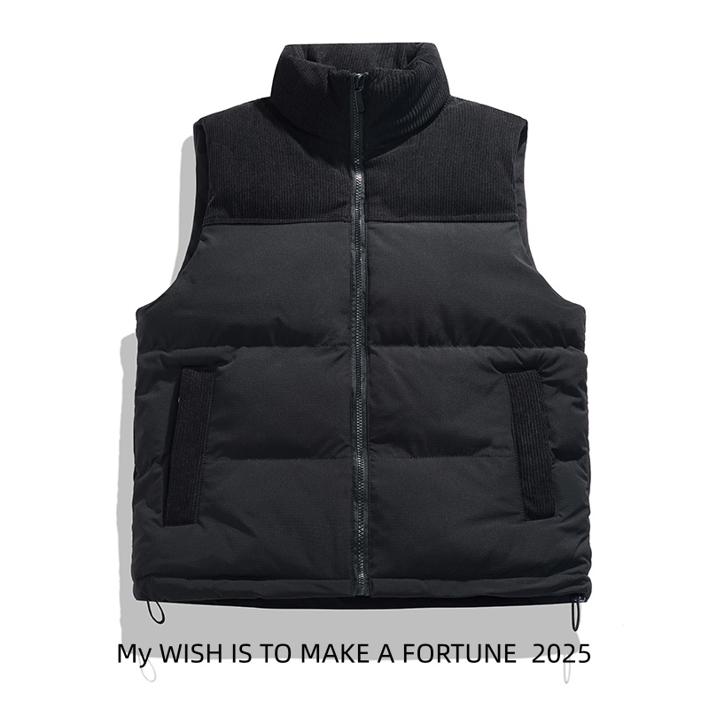 灯芯绒羽绒棉服马甲男女冬季外套