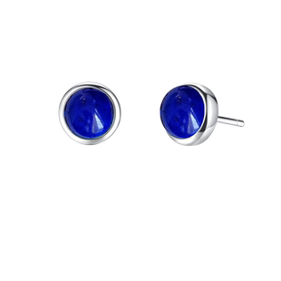 青金石耳钉女925银耳环蓝色显白气质时尚小众个性耳饰生潮搭礼物