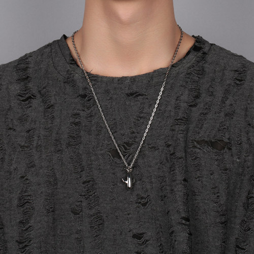 个性百搭鲸落吊坠项链男潮