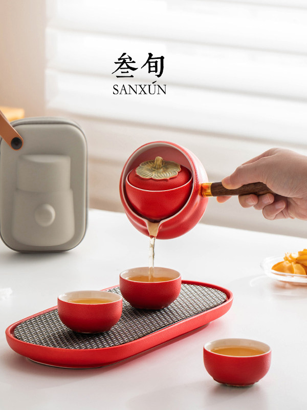 三十岁石狮如意转泡快杯便携式户外懒人自动泡茶机旅行茶具
