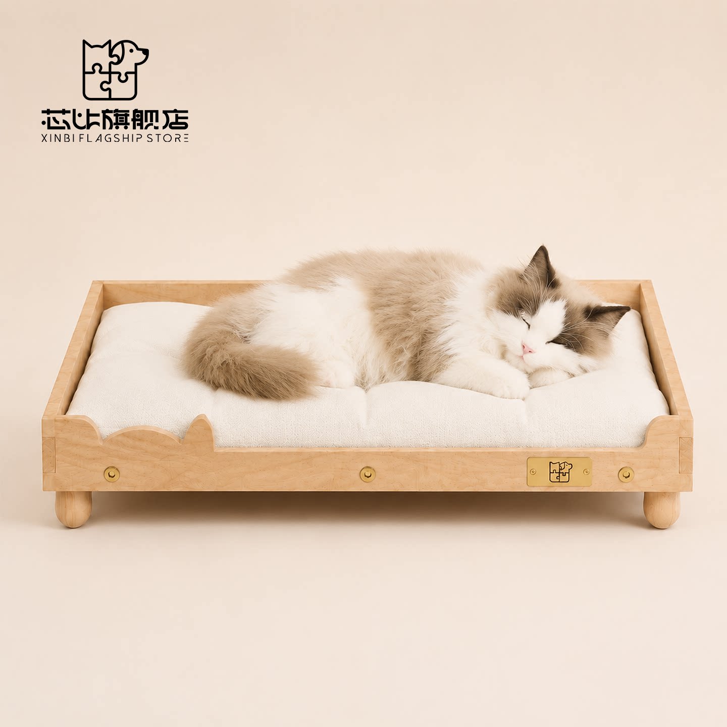 实木猫耳造型宠物小床
