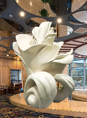 工厂直销玻璃钢花朵雕塑 酒店样板房室内树脂软装饰雕塑 植物摆件