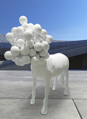 定制玻璃钢鹿动物雕塑  网红打卡芝麻街摆件大型园林景观雕塑小品