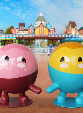 加工定制卡通玻璃钢抽象人物雕塑 商业美陈景观雕塑小品牌吉祥物