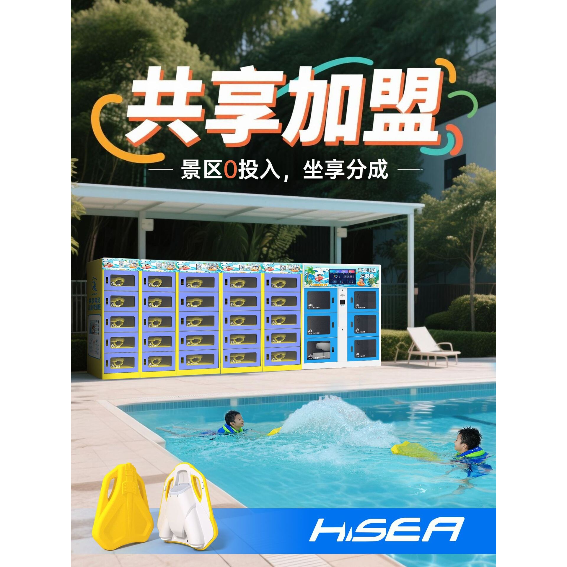 电动浮板共享加盟海边景区扫码租赁智能浮趴板游泳划水冲浪板工厂