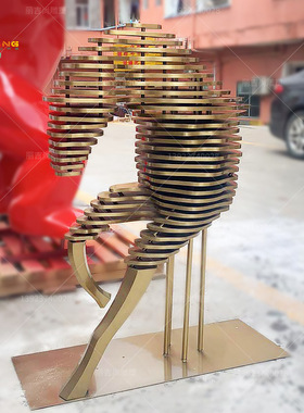 创意不锈钢马雕塑商场酒店门庭摆件户外景观园林观赏物不锈钢雕塑