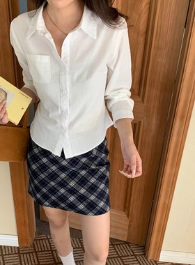 3th Morning 时髦知识分子 设计感后绑带收腰气质衬衫