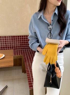 3th Morning 早秋新款 韩系复古灯芯绒宽松全棉长袖衬衫