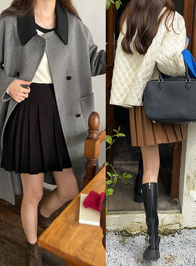 3th Morning 打底刚需推荐!! 学院风小个子百褶针织半身裙