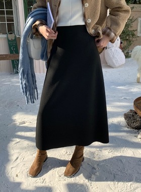 3th Morning 搭配刚需 含羊绒高腰显瘦醋纤毛呢半身裙