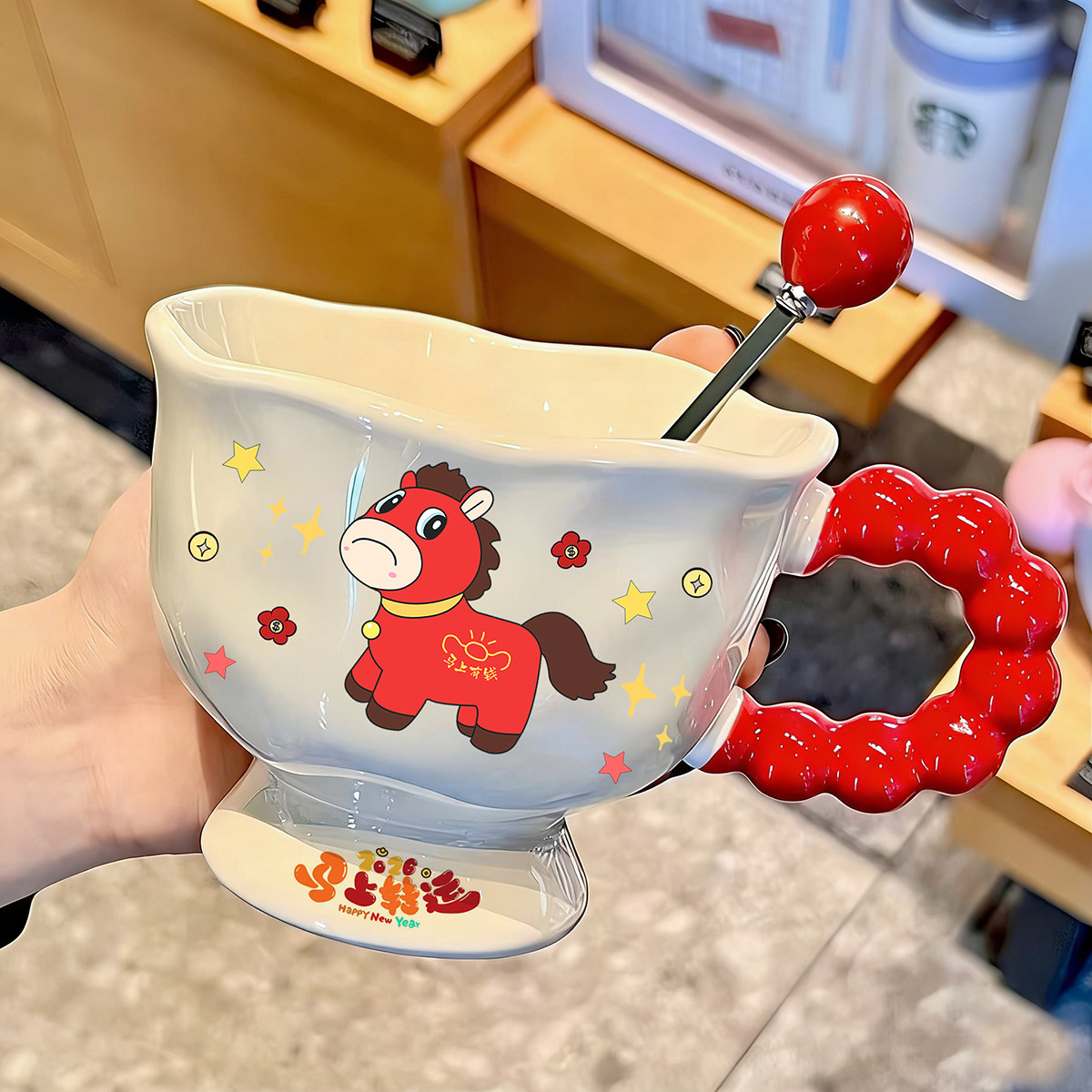 新年礼物马克杯可爱k猫卡通陶瓷水杯校园家用ins女生高颜值伴手礼,餐饮具,马克杯,淘宝优惠券,粉丝福利购,淘宝优惠卷