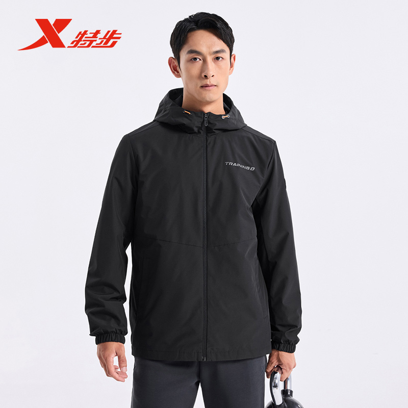 特步运动外套男士双层风衣