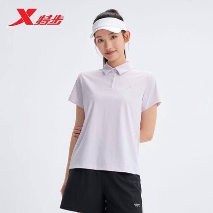 特步女子综训短袖POLO衫2026夏季新冰丝凉爽舒适短袖974228020200