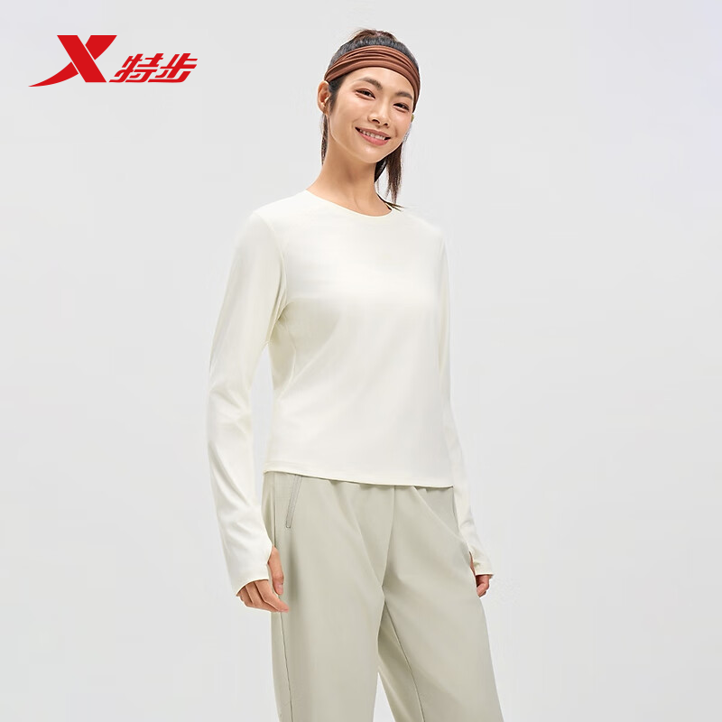 特步长袖针织衫女2025秋季新款