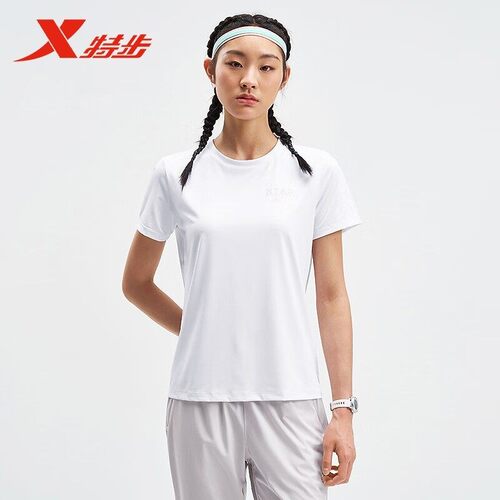 特步短袖女店铺新款夏季训练半袖透气T恤运动上衣975228010058