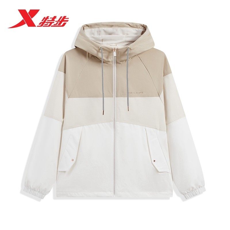 特步运动外套女2025春季新款防风双层风衣连帽女夹克976128120286,运动服/休闲服装,运动风衣,淘宝优惠券,粉丝福利购,淘宝优惠卷