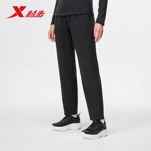 反季清仓特步运动裤女冬季加绒保暖梭织运动休闲长裤975428980478