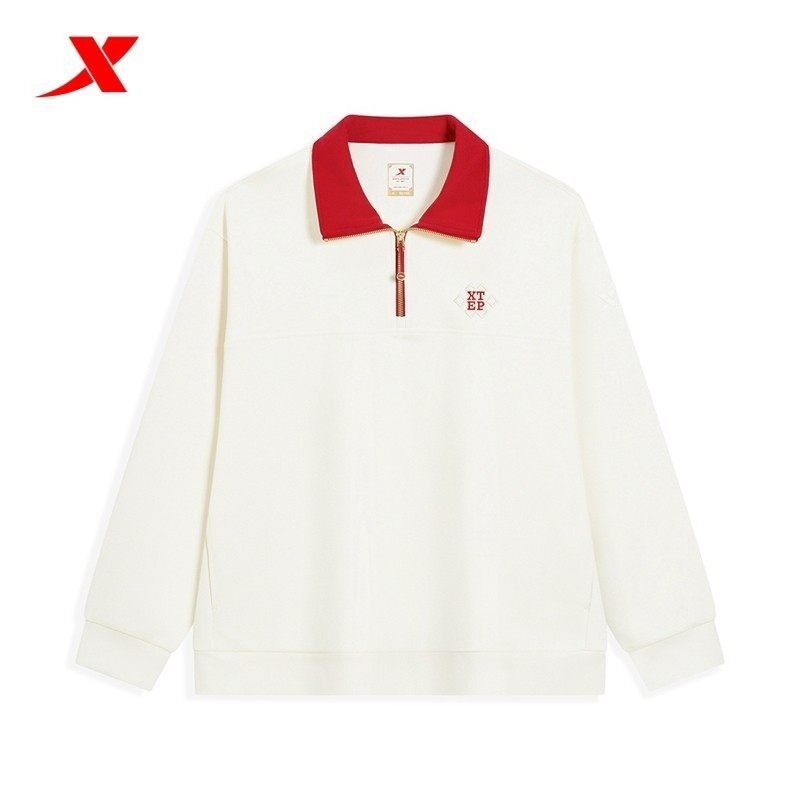 特步新年旺火开运男士套头卫衣2026春季新款情侣卫衣明星同款套装