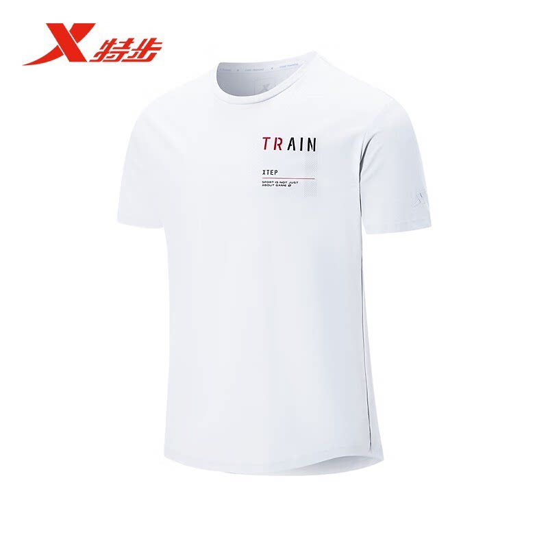 特步运动短袖男2025年夏季新款透气半袖训练健身T恤975229010004