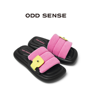 汽艇底羊皮厚底凉拖鞋 ODD SENSE 2023设计师夏季 女外穿舒适沙发拖