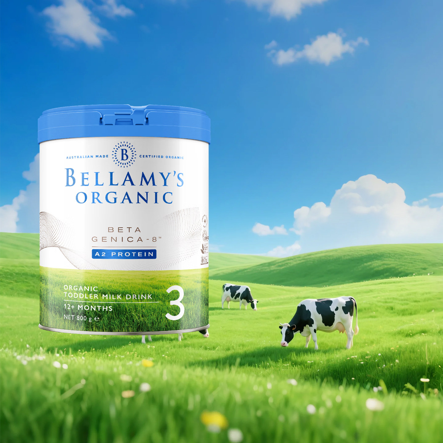 澳洲进口有机A2蛋白婴幼儿童配方奶粉贝拉米白金3段800g/罐1-3岁