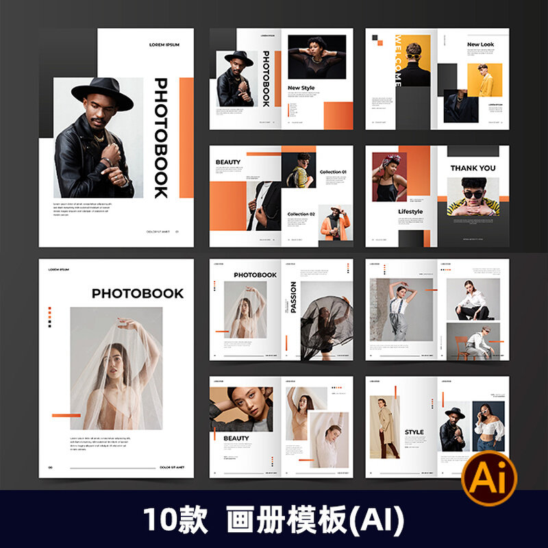 2534国外创意现代画册宣传册图片文字排版书籍册子AI矢量设计模板图片