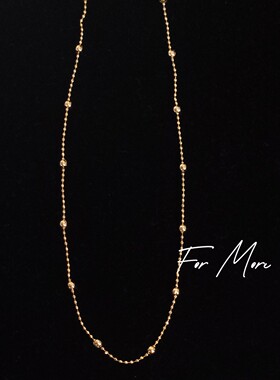 叠戴神器简约素链极简轻奢链条颈联金色项链细链铜镀18k金法式