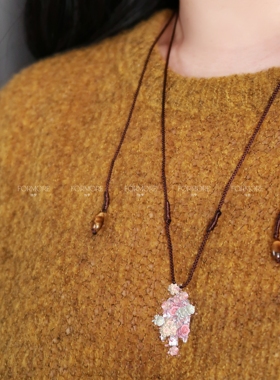 欧阳娜娜同款虎眼石项链nabi同款抽绳毛衣链镀银