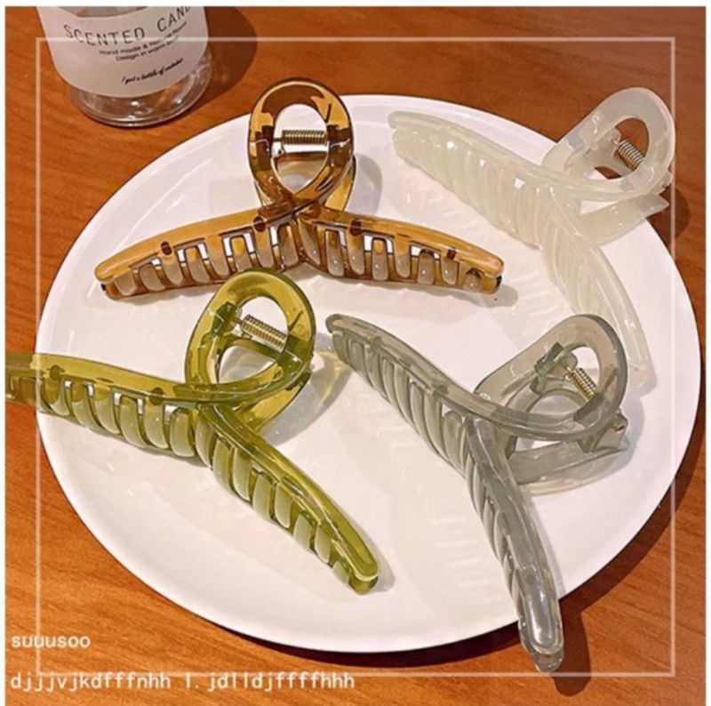 【颜色随机】发夹女后脑勺盘发抓夹大号气质鲨鱼夹子头饰简约发卡