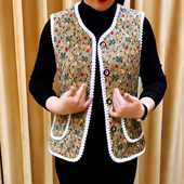 棉衣 外穿无袖 保暖马甲女款 秋冬小香风加绒加厚中老年妈妈短款