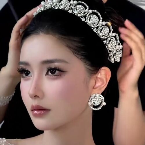 2026 新款太阳花皇冠合金镶钻女复古婚礼新娘头饰派对发饰