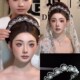 新款 派对婚礼新娘头饰 2026 合金镶钻太阳花皇冠复古女发饰