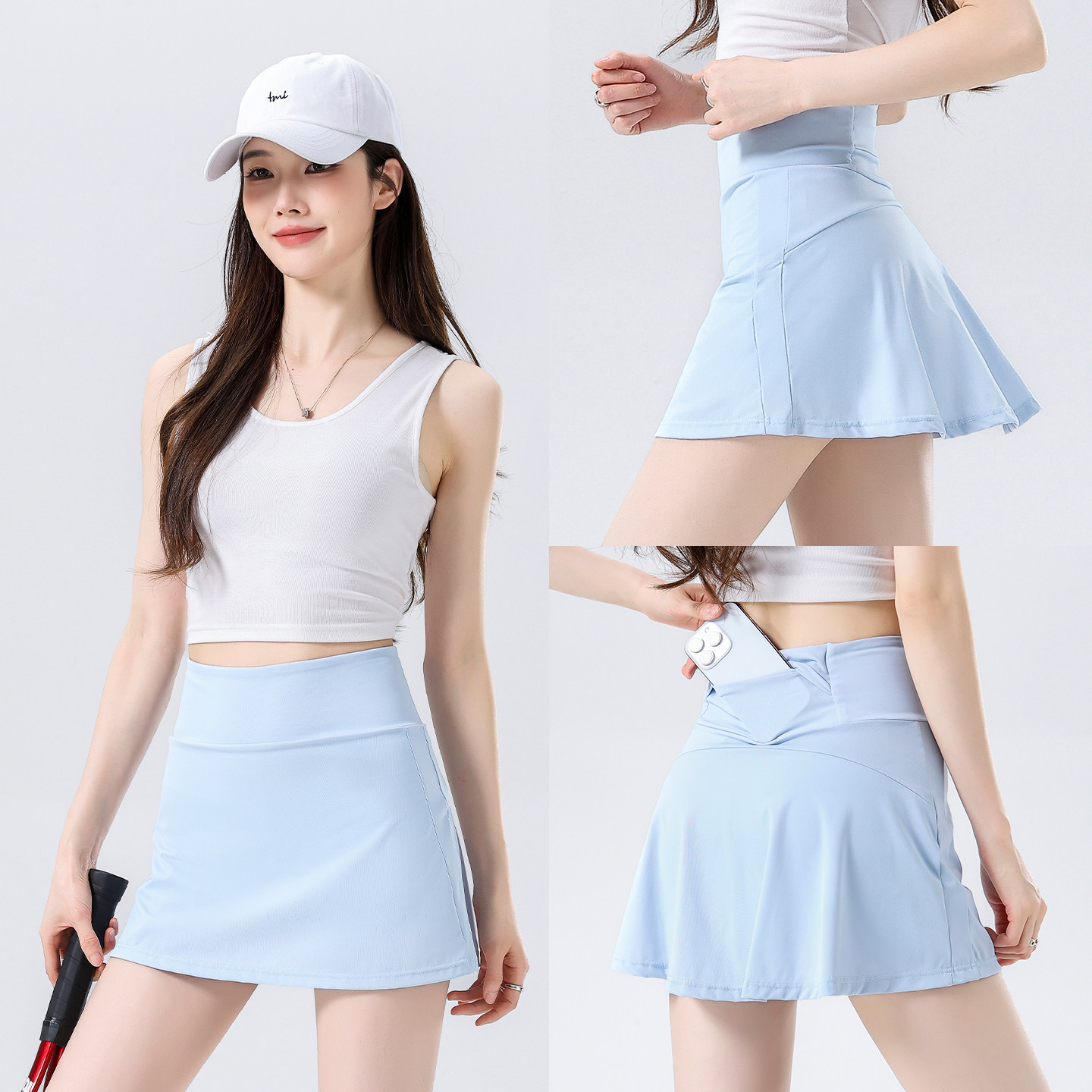 蓝色运动短裙女2026新款夏
