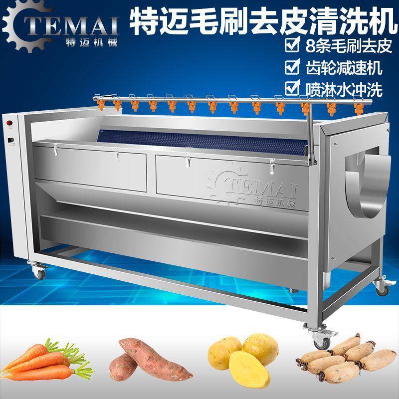 厂家生产莲藕清洗机 商用大型地瓜毛辊去皮机 小型食堂洗菜机