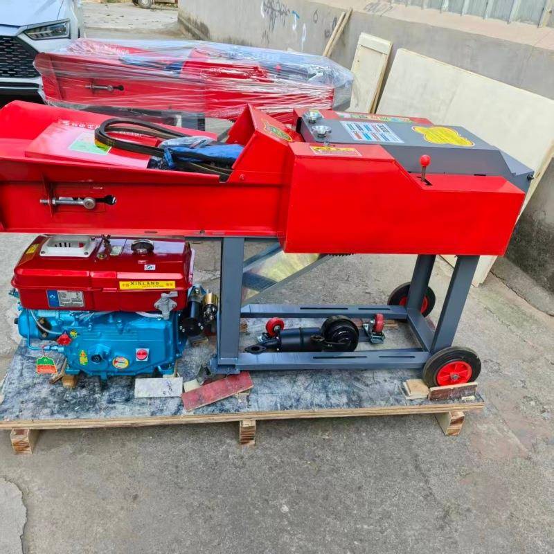 柴油机自动进料玉米秸秆碎草机干湿两用青草粉碎机 玉米棒粉碎机