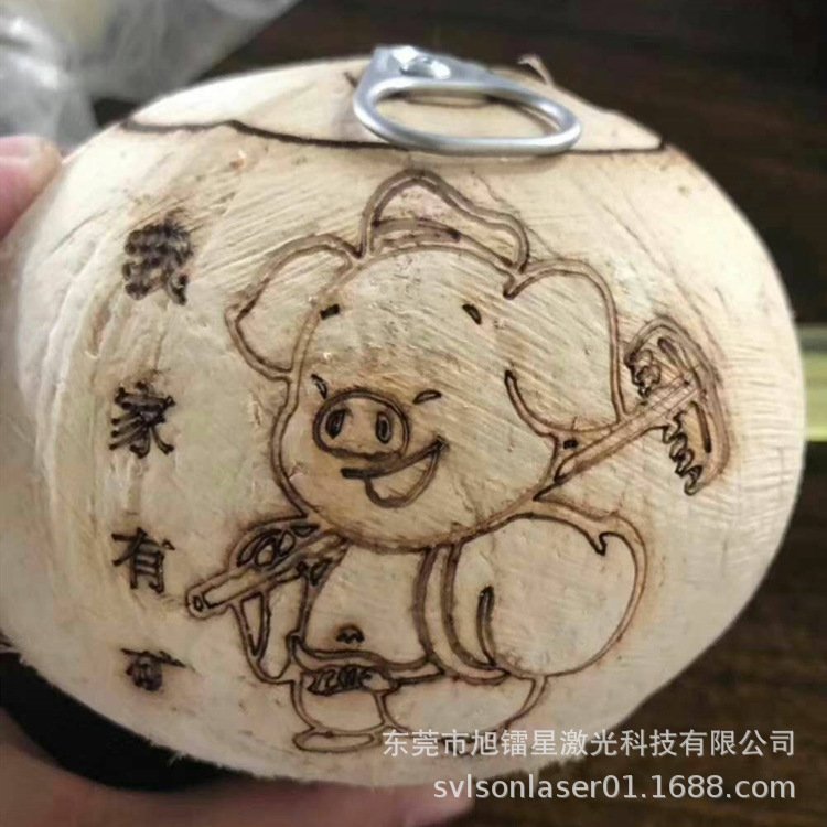 工厂直销白椰子壳激光雕刻机 椰皇切割开壳装拉环工艺设备包教会