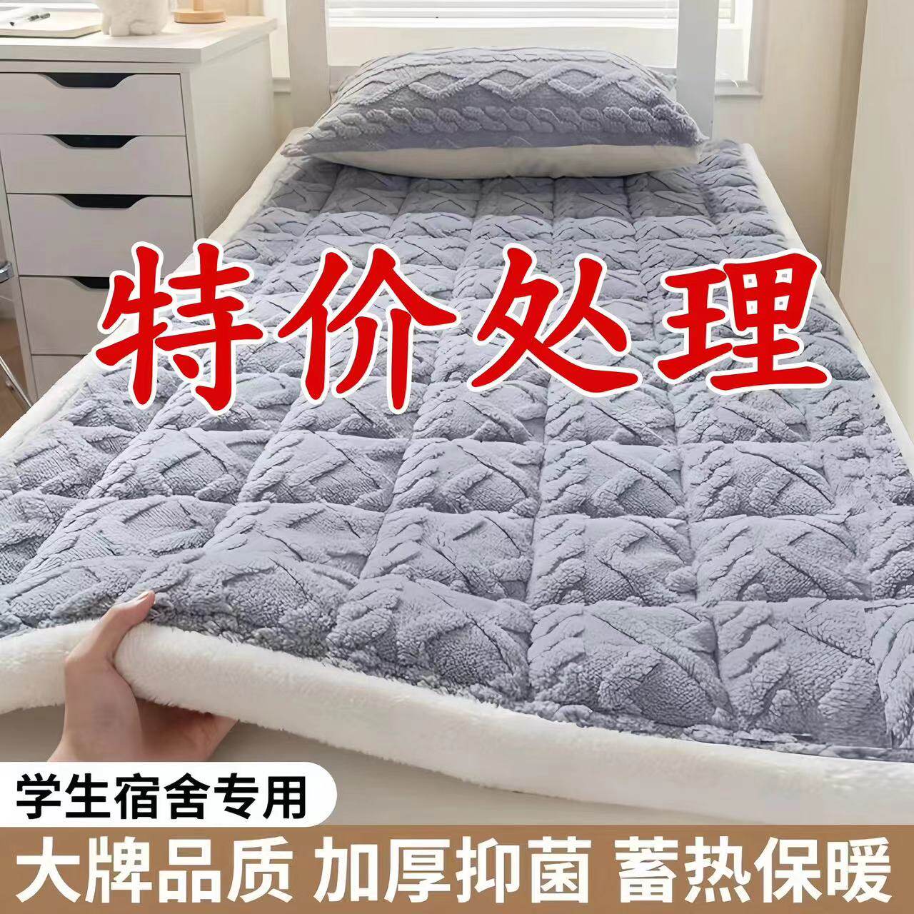 塔芙绒特厚床垫褥子软垫家用床毯垫被防滑宿舍学生上下铺毛毯铺底