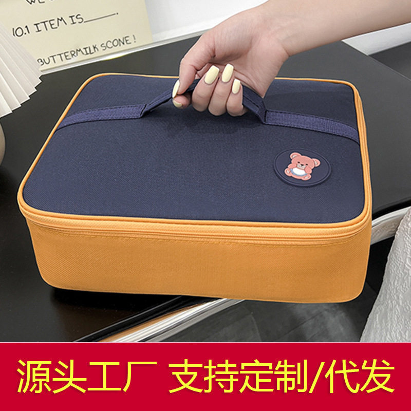 饭盒手提包长方形牛津布保温袋铝箔加厚便当包学生餐盒带饭大容量