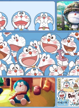 鼠标垫超可爱哆啦A梦学习桌垫超大号锁边机器猫女生日系动漫办公