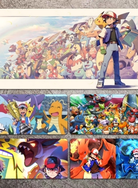 鼠标垫小智宝可梦超大号口袋妖怪学习桌垫神奇宝贝皮卡丘键盘垫子