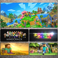 我的世界Minecraft动漫电竞鼠标垫大号笔记本电脑键盘超桌垫定制
