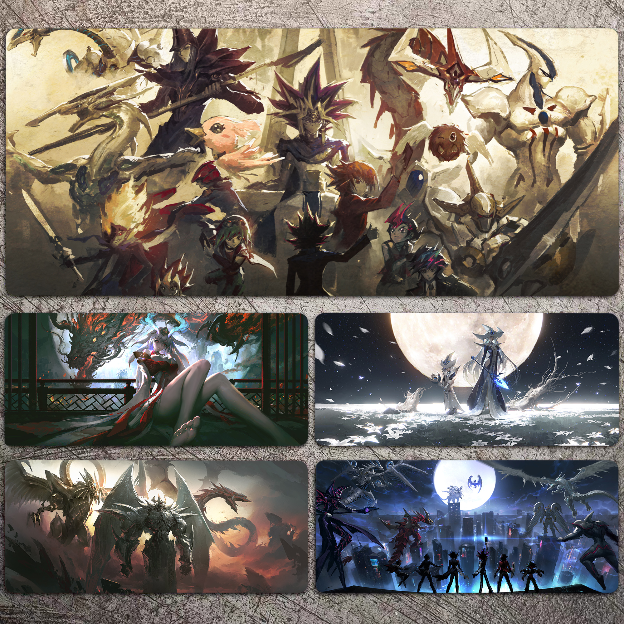 游戏王鼠标垫超大号男女生动漫二次元电竞游戏电脑键盘网红书桌垫