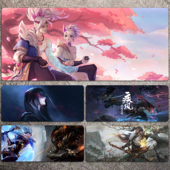 英雄联盟超大号鼠标垫LOL学习桌垫亚索锁边卡莎电脑KDA周边阿狸