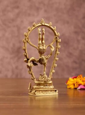 印度国际直邮Shiva-tandav黄铜湿婆坦达夫雕像 6 英寸高360 克