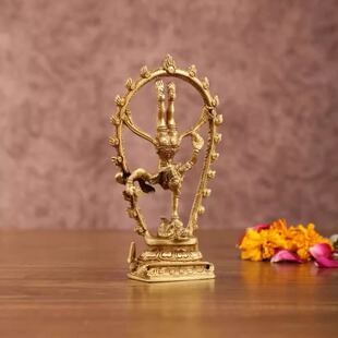 印度国际直邮Shiva-tandav黄铜湿婆坦达夫雕像 6 英寸高360 克