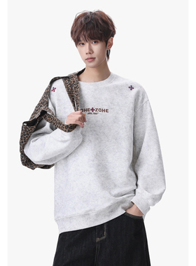 2026 春季新款 无影墙大码华棉刺绣圆领卫衣M-5X HW26252-特P105