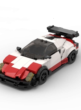 国产定制93310小颗粒积木跑车911RSR 8格speed系列赛车模型玩具车