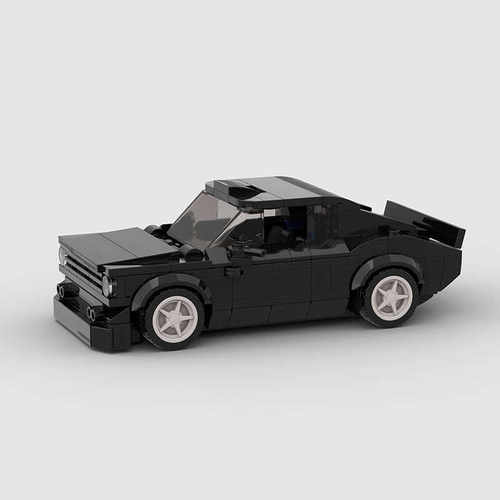 国产小颗粒积木超跑Escort MK2 赛车模型儿童益智拼装手工DIY玩具